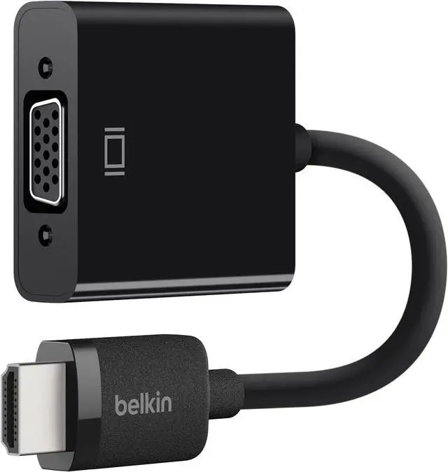Alt view image 4 of 5 - HDMI to VGA Adapter w/Micro-USB Power & Audio Support for Presentations Gaming and Streaming - Connects HDMI Devices to VGA Displays - Compatible with  TV 4K Laptops & Most TVs - Black