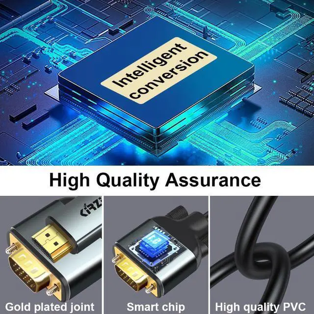 Alt view image 3 of 7 - HDMI to VGA Cable Uni-Directional HDMI Computer to VGA Monitor Cable (20ft)
