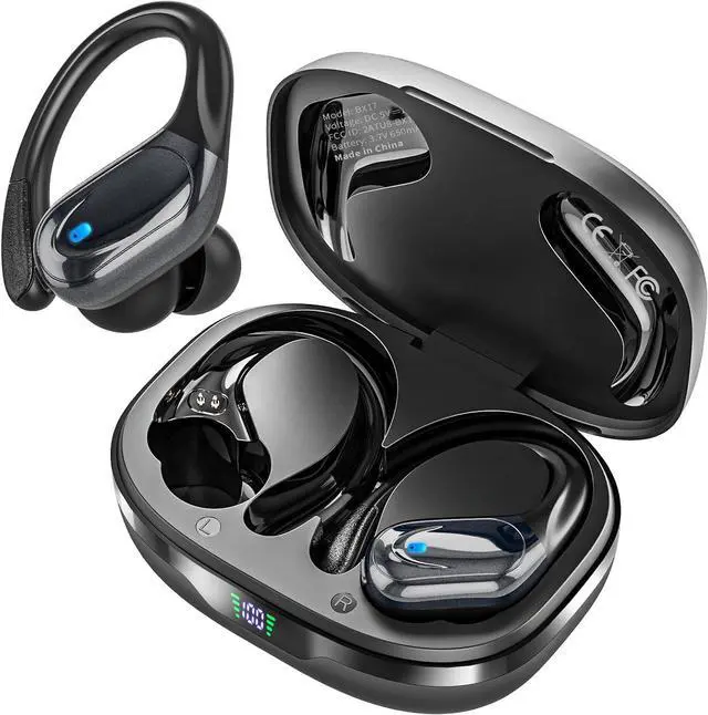 Main image of Wireless Earbuds Sports Bluetooth Headphones Noise Canceling Ear Buds with 80hr Playtime LED Power Display IPX7 Waterproof Earphones for Gym/Workout
