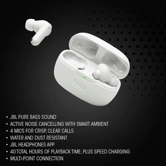 Alt view image 3 of 7 - Vibe Beam 2 - True Wireless Noise Cancelling Earbuds Pure Bass Sound & Smart Ambient Technology 4mics for Crisp Clear Calls up to 40Hrs of Playback IP54 Dust & Water Resistant (Black)