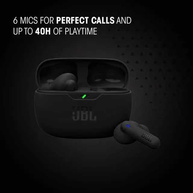 Alt view image 6 of 7 - Vibe Beam 2 - True Wireless Noise Cancelling Earbuds Pure Bass Sound & Smart Ambient Technology 4mics for Crisp Clear Calls up to 40Hrs of Playback IP54 Dust & Water Resistant (Black)