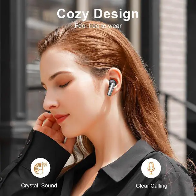 Alt view image 4 of 7 - Wireless Earbuds Bluetooth Headphones 50H Playtime Ear Buds with Mic LED Digital Display Charging Case IPX7 Waterproof Deep Bass Stereo in-Ear Earphone for iPhone Andriod Phone
