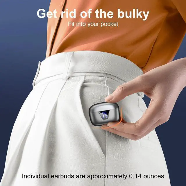 Alt view image 5 of 7 - Wireless Earbuds Bluetooth Headphones 50H Playtime Ear Buds with Mic LED Digital Display Charging Case IPX7 Waterproof Deep Bass Stereo in-Ear Earphone for iPhone Andriod Phone