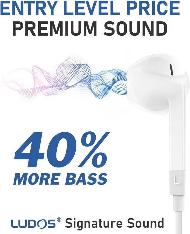 Alt view image 2 of 7 - FEROX 5 Pack Wired Earbuds in-Ear Headphones 5 Year Warranty Earphones with Microphone Noise Isolation for 3.5mm Jack Ear Buds for iPhone  Computer Laptop Kids School Students