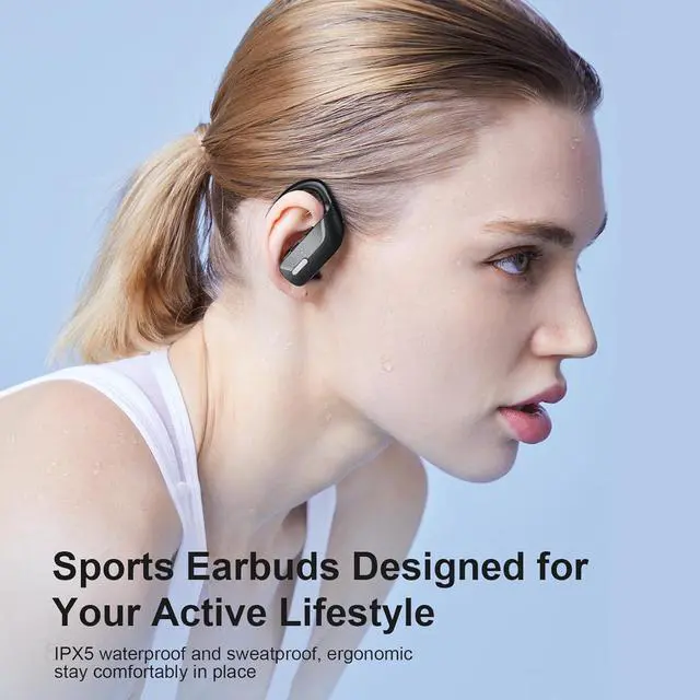 Alt view image 6 of 6 - Wireless Earbuds Bluetooth Headphones 48H Play Back Earphones in Ear Waterproof with Microphone LED Display for Sports Running Workout Black