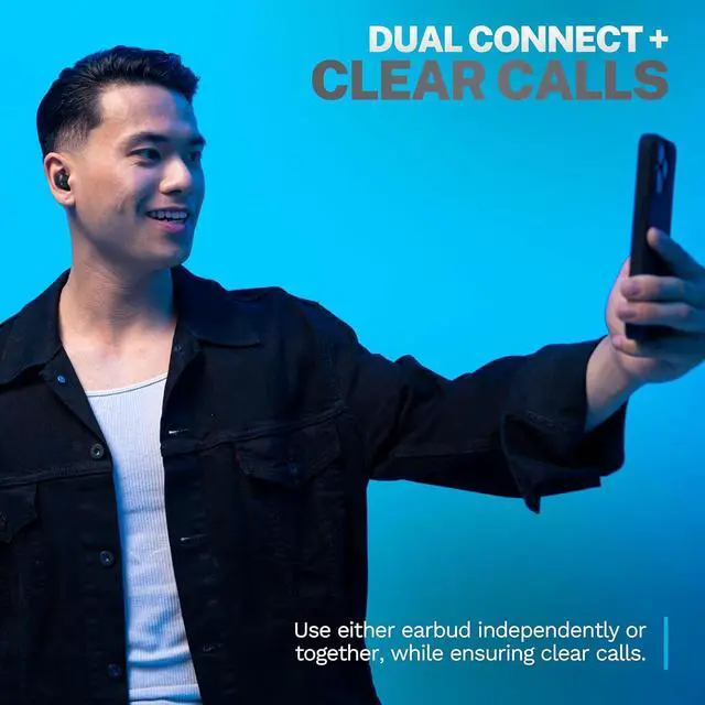 Alt view image 5 of 7 - Go Air Pop+ True Wireless Earbuds in Ear Headphones Bluetooth Earphones 35H Playtime Ear Buds Bluetooth Earbuds with Microphone USB-C Charging Case Dual Connect EQ3 Sound Black