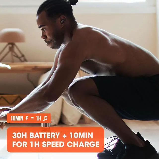 Alt view image 3 of 7 - Endurance Race TWS - Waterproof true wireless active sport earbuds Pure Bass Sound Up to 30 hours of battery life IP67 Waterproof and Dustproof Ambient Aware & TalkThru (Blue)