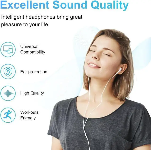 Alt view image 5 of 7 - USB C Headphones Wired for iPhone 16 Type C Earphones with Microphone & Remote Noise Cancelling Earbuds for iPhone 16/15 Pro Max iPad Galaxy S23/S22/S21/S20/Ultra Note 10/20 Pixel 7/6/5/4