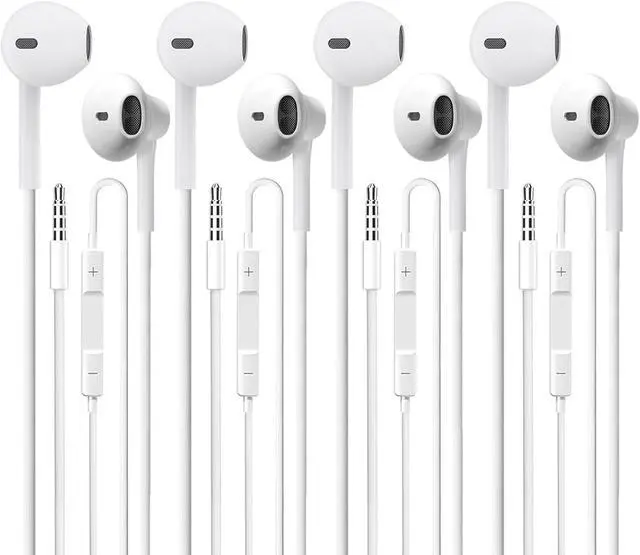Main image of Wired Earbuds 4 Pack Earbuds HiFi Stereo Wired Earphones Headphones with Microphone Volume Control Compatible with iPad Laptop MP3 Android Smartphones Fits All 3.5mm Jack Device