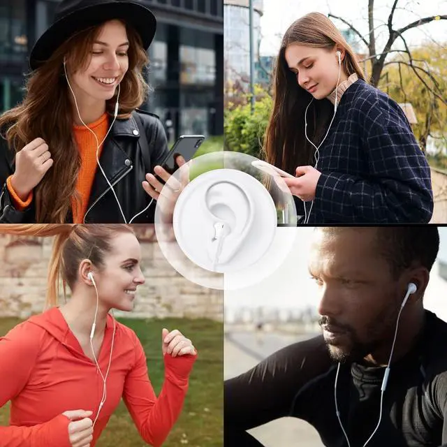 Alt view image 7 of 7 - Wired Earbuds 4 Pack Earbuds HiFi Stereo Wired Earphones Headphones with Microphone Volume Control Compatible with iPad Laptop MP3 Android Smartphones Fits All 3.5mm Jack Device