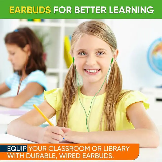 Alt view image 4 of 7 - 10 Pack Bulk Wired Earbuds In Ear Headphones with 3.5mm Jack 4ft Tangle Free Cable Comfortable Fit Affordable and Cost Effective Ideal for School Classroom Testing Students Events Groups Mix