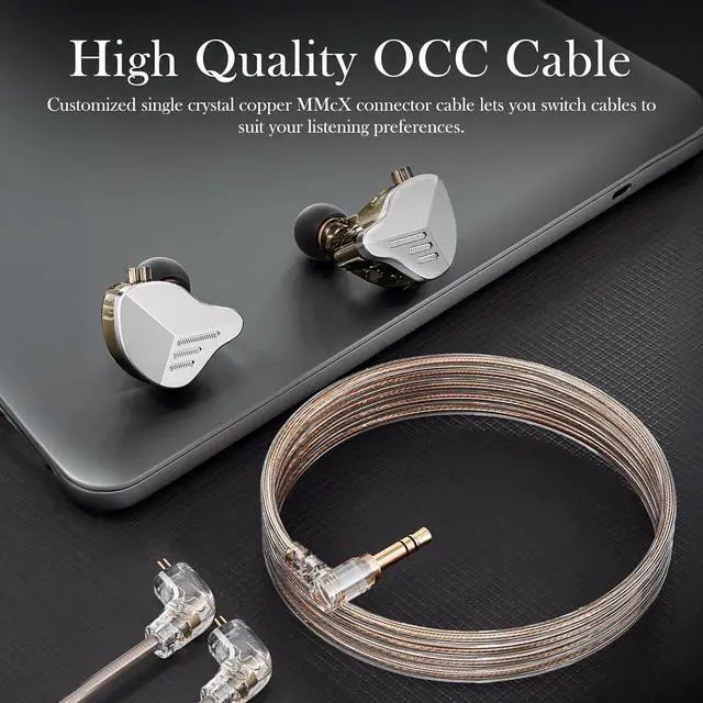 Alt view image 5 of 6 - A20PRO in Ear Monitor Headphones IEM Earphones with 1BA+1DD Hybrid Drivers HiFi Wired Earbuds Bass Noise Isolation Gaming Earbuds for Musicians Singers & Gamers (Without Mic)