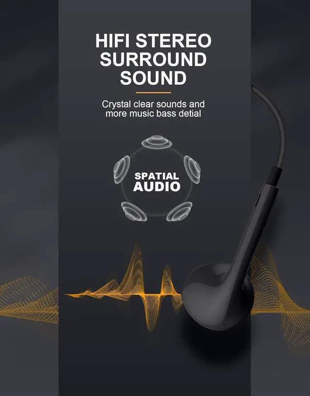 Alt view image 3 of 7 - USB C Headphones for  S24 Ultra S23 FE S22 [Clear Call] Wired Earbuds with Mic Noise Cancelling HiFi Stereo Sounds Volume Control Ear Buds for iPhone 16 15 9 8 7 iOS & Androids