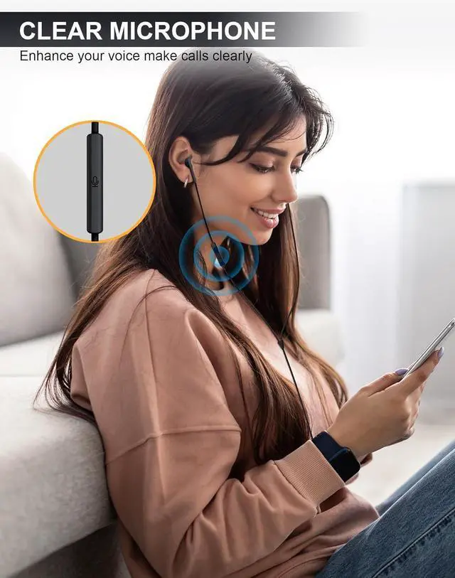 Alt view image 7 of 7 - USB C Headphones for  S24 Ultra S23 FE S22 [Clear Call] Wired Earbuds with Mic Noise Cancelling HiFi Stereo Sounds Volume Control Ear Buds for iPhone 16 15 9 8 7 iOS & Androids