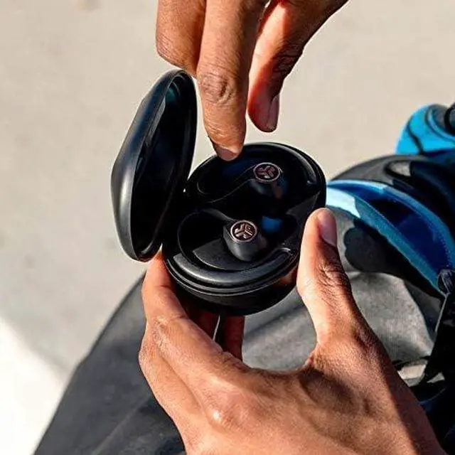Alt view image 2 of 7 - JBuds Air Sport True Wireless Bluetooth Earbuds + Charging Case Black IP66 Sweat Resistance Class 1 Bluetooth 5.0 Connection 3 EQ Sound Settings Signature Balanced Bass Boost
