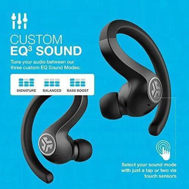 Alt view image 5 of 7 - JBuds Air Sport True Wireless Bluetooth Earbuds + Charging Case Black IP66 Sweat Resistance Class 1 Bluetooth 5.0 Connection 3 EQ Sound Settings Signature Balanced Bass Boost
