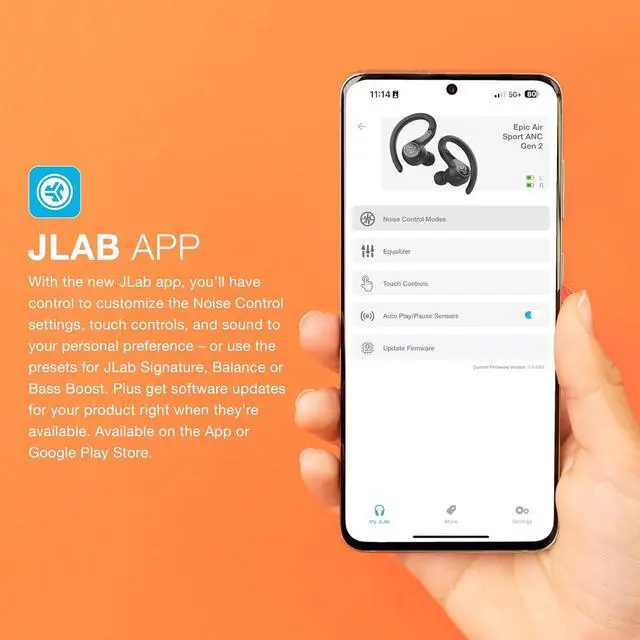 Alt view image 4 of 6 - Epic Air Sport ANC Gen 2 True Wireless Bluetooth Earbuds Headphones for Working Out IP66 Sweatproof 15-Hour Battery Life +55-Hour Charging Case Music Controls 3 EQ Sound Settings