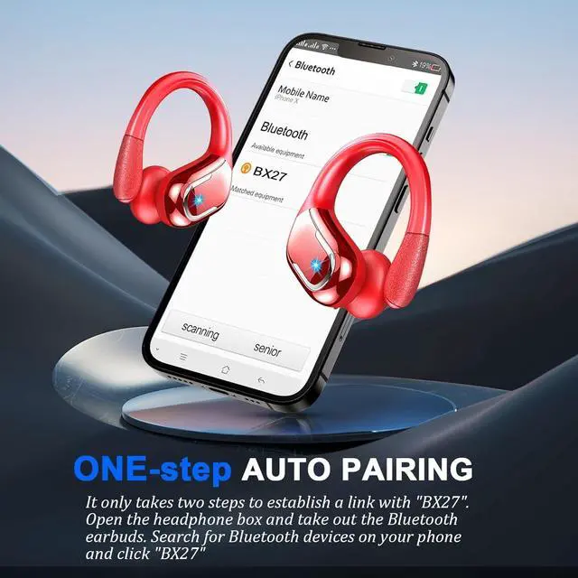 Alt view image 5 of 6 - Wireless Earbud 75Hrs Bluetooth 5.4 Headphones IP7 Waterproof for Sport Running Wireless Earphones with ENC Noise Canceling Mics Deep Bass Over Ear bud with Earhooks for Android iOS Workout Gym