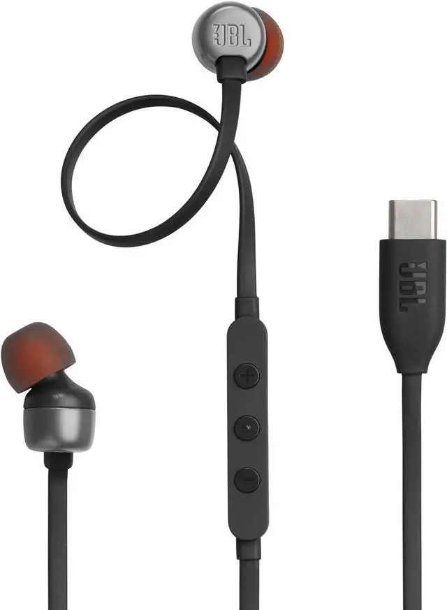 Main image of Tune 310C - Wired Hi-Res in-Ear Headphones Tangle-Free Flat Cable 3-Button Remote with Microphone (Black)