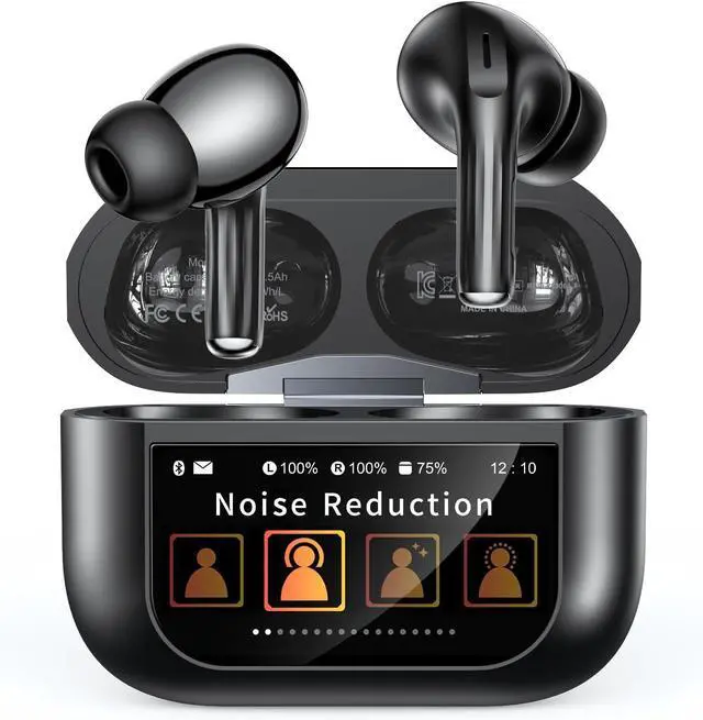 Main image of Wireless Earbuds, ENC Noise Cancelling Ear Buds with Smart Touchscreen Case, 48H Playtime for Sports & Working, Bass Stereo Sound, Bluetooth 5.4 Headphones for iPhone 17/16/15/14/13/Android