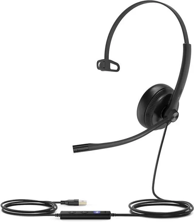 Main image of UH34 Wired Headset Single Ear USB Headset with Noise Cancelling Mic Teams Certified Mono Headset for PC Laptop VoIP Phone All Day Comfort Design Mute Button Busylight