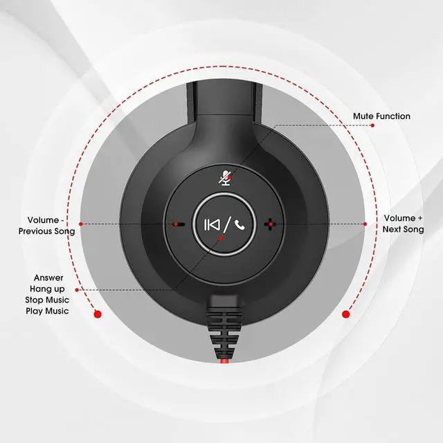 Alt view image 5 of 7 - USB Headset with Microphone for PC/Laptop Wired Headphones with Noise Cancelling Mic USB C & USB A All-day Comfort Lightweight Computer Headset for Home Office Call Center School Remote Work