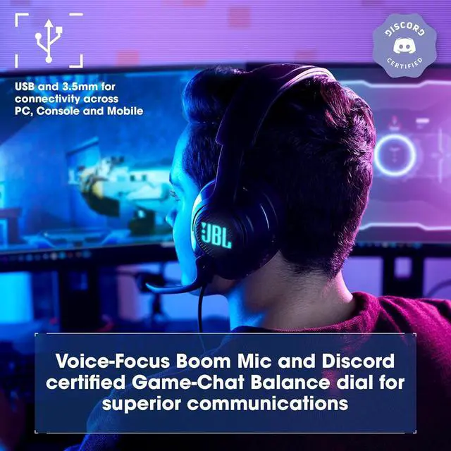 Alt view image 3 of 7 - Quantum 400 - USB over-ear gaming headset with game-chat balance dial QuantumSURROUND and DTS Voice focus directional flip-up mic and memory foam ear cushions (Black)