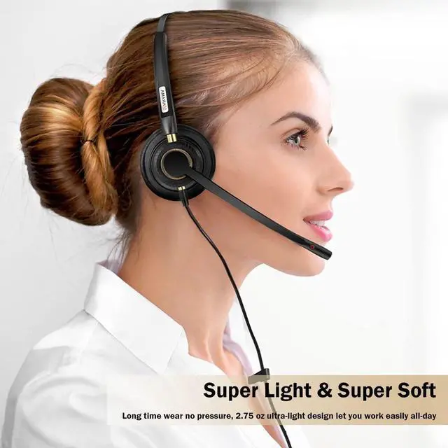Alt view image 2 of 7 - USB Headset with Microphone Noise Cancelling & Audio Controls Ultra Comfort USB Headphone for Computer Laptop Pc Business Skype UC Webinar Call Center Office