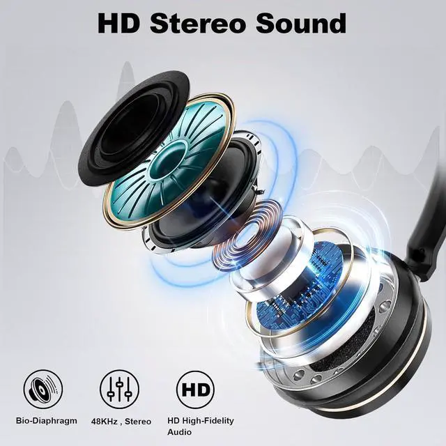 Alt view image 4 of 7 - USB Headset with Microphone Type-c/USB/3.5mm Jack 3-in-1 PC Headset Wired & Noise Cancelling Headphone with Volume Control for Call Centers Skype Zoom Home Office 0nline Courses