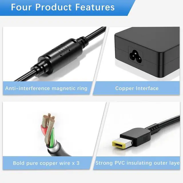 Alt view image 4 of 7 - 170W Laptop Charger for  ThinkPad P1 P50 P51 P52 P53 P70 P71 P73 P15 P17 P15v P15g T15g T15p W540 W541 T540p ADL170NDC3A ADL170NLC3A PA-1171-71 ADL170NLC2A 20V 8.5A AC Power Adapter Supply