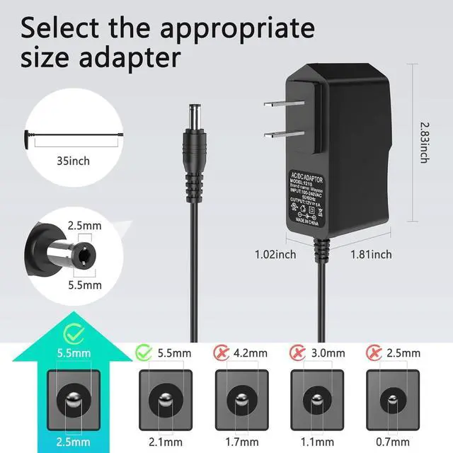 Alt view image 3 of 7 - 12V 1A Power Supply Adapter 1000mA 12W AC DC Adapter 12W AC Switching Adapter Slim Design DC 12V Power Cord for CCTV Camera LED Strip Light Routers Speakers Home Appliances Scanner