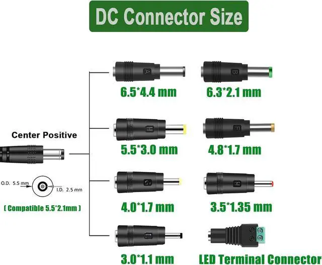 Alt view image 6 of 7 - 24V 2.5A DC Power Supply Adapter AC 100-240V 50-60Hz to 24Volts 2.5Amps Transformer for 24Vdc 0.1A~2.5A 1A 1.5A 2A Devices.