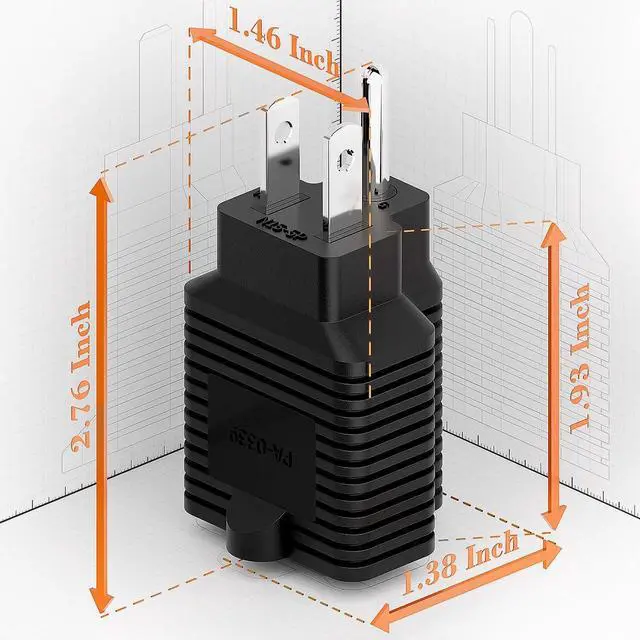 Alt view image 7 of 7 - [10Pack] 4-in-1 15 Amp Household AC Plug to 20 Amp T-Blade Adapter 5-15P to 5-20R 5-15P to 6-15R 5-15P to 6-20R 4 in 1 AC Power Adapter 15A 125V to 20A 250V Adapter 15A to Double T-Blade Adapter.
