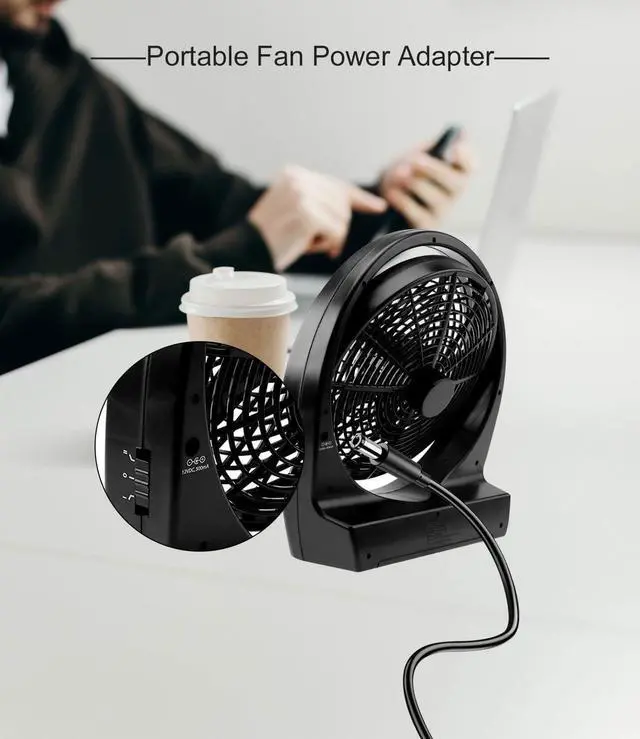 Alt view image 3 of 7 - 12V AC Adapter for O2 Cool O2Cool Portable 10 Cooling Fan 02 Cool 02Cool mart Power FD10006 FD10006AU Portable Fan Ktec KA12D120070045U Charger Power Supply 6 ft Cord