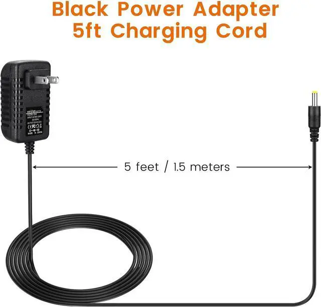 Alt view image 7 of 7 - 15W Power Adapter Replacement for Echo Pop Dot 5th Gen Dot 4th Gen Dot 3rd Gen Kids Edition TV Cube Smart Speakers - Black Charger Cord Plug Long Cable 5ft