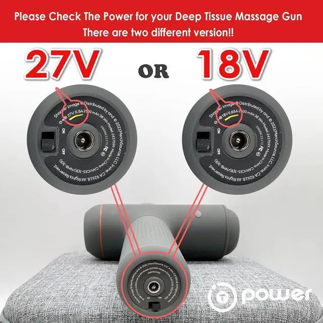 Alt view image 4 of 5 - 18V Charger for Sharper Image 2437599 1011666 1013002 1012667 1013983 1013985 Powerboost Percussion Deep Tissue Cordless Massage Gun Ac Dc Adapter Power Supply