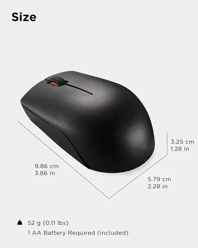 Alt view image 7 of 7 - 300 Wireless Mouse C Computer Mouse for PC Laptop with Windows C Ambidextrous Design C 2.4 GHz Nano USB Receiver C 12 Month Battery Life