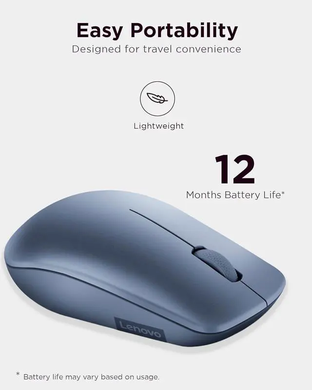 Alt view image 5 of 7 - 530 Wireless Mouse with Battery 2.4GHz Nano USB 1200 DPI Optical Sensor Ergonomic for Left or Right Hand Lightweight GY50Z18986 Abyss Blue