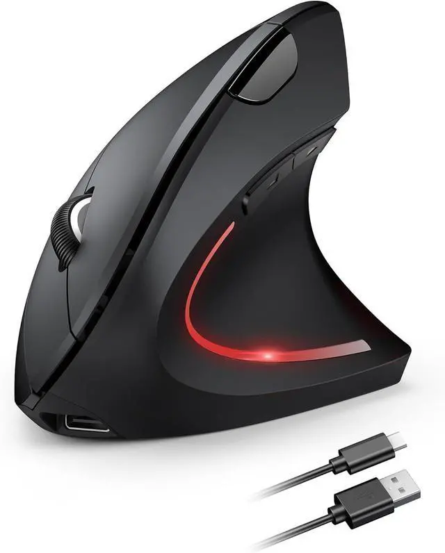 Main image of Ergonomic Mouse Wireless Rechargeable Mouse Wireless Silent for Carpal Tunnel Right Hand 2.4GHz USB Vertical Mouse Wireless for Laptop 5 Adjustable 4800 DPI Computer MacBook Desktop