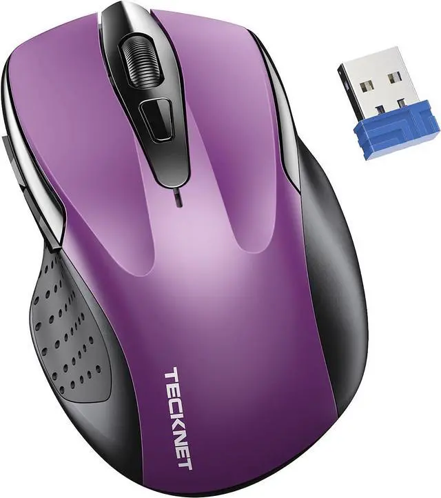 Main image of Wireless Mouse for Laptop Silent Mouse Quiet Click Computer Mouse Wireless 6 Adjustable 4000 DPI Computer Mice - Purple