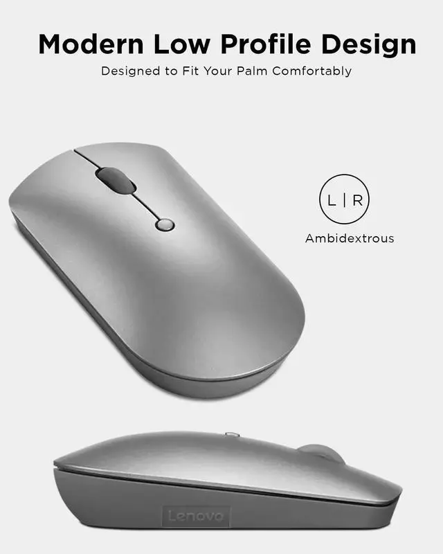 Alt view image 3 of 7 - 600 Bluetooth Silent Mouse Blue Optical Sensor Adjustable DPI 4 Button Microsoft Swift Pair Windows Chrome GY50X88832 Gray