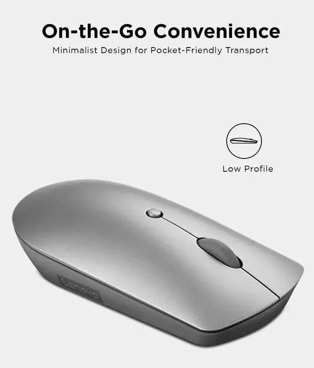 Alt view image 5 of 7 - 600 Bluetooth Silent Mouse Blue Optical Sensor Adjustable DPI 4 Button Microsoft Swift Pair Windows Chrome GY50X88832 Gray