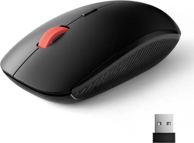 Main image of Wireless Mouse 2.4G Slim Mini Cordless Computer Mouse Ergonomic Grips 5-Level Adjustable 4000 DPI Small Portable Optical Computer Mice for Laptop PC Mac iPad 24-Month Battery Life (Black)