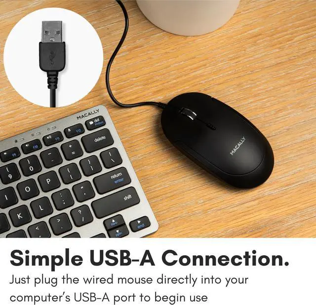 Alt view image 2 of 7 - Silent USB Mouse - Slim & Compact for  Mac or Windows PC - Optical Sensor & DPI Switch - Black