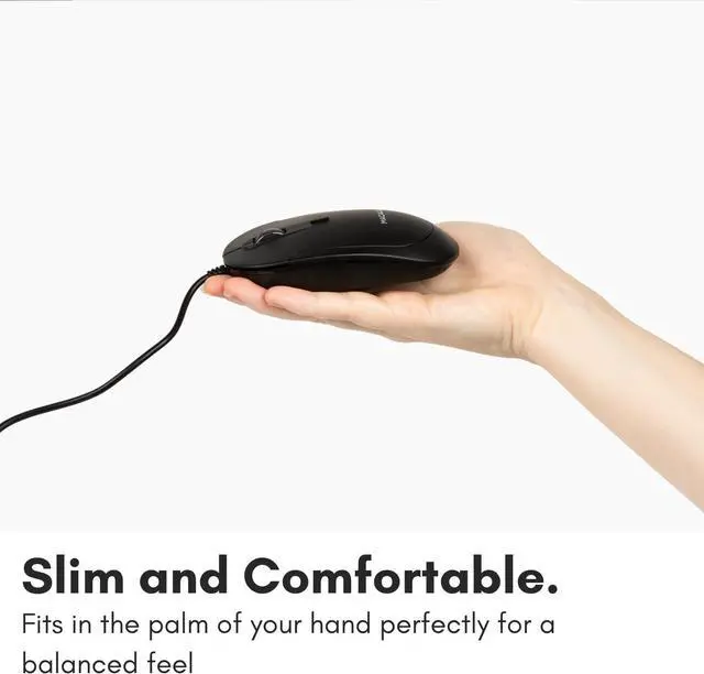 Alt view image 4 of 7 - Silent USB Mouse - Slim & Compact for  Mac or Windows PC - Optical Sensor & DPI Switch - Black