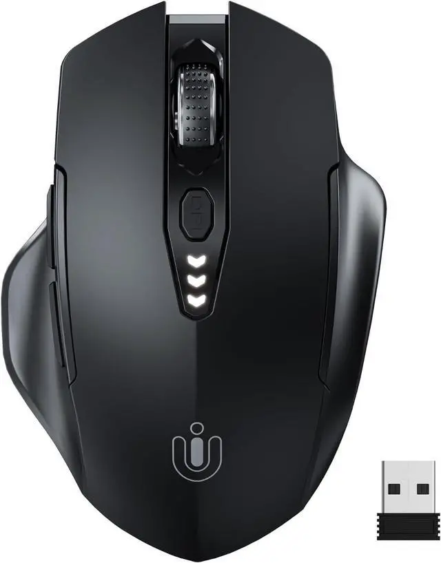 Main image of Wireless Mouse Upgraded 2.4GHz Rechargeable (Battery Level Visible) Ergonomic Computer Mouse 4 Levels DPI Wireless Mice for Laptop Computer(Matte Black)