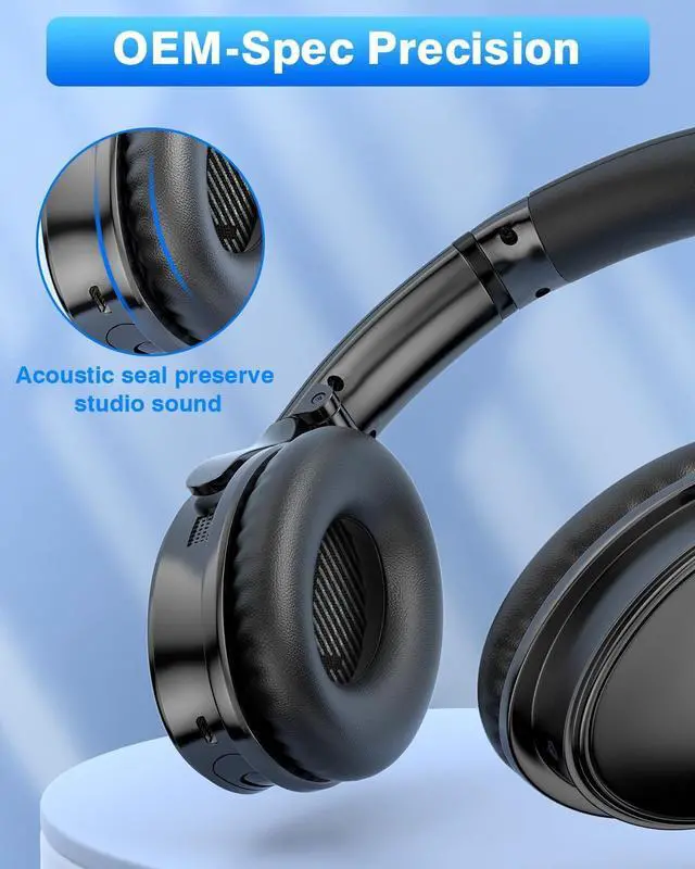 Alt view image 6 of 7 - Ear Pads for  Quiet Comfort 35 Soft Protein Leather Replacement Earpads Ear Cushions Ear Pad for  QC 35/25 / 15 QC2 / Ae2 / Ae2i / Ae2W / Sound Link/Sound True (Black)