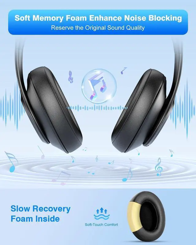 Alt view image 3 of 6 - Beats Studio Replacement Earpads for Beats Studio 3 & 2 (B0500/ B0501) 2 Pieces Noise Isolation Comfortable Memory Foam Ear Cushions (Black)