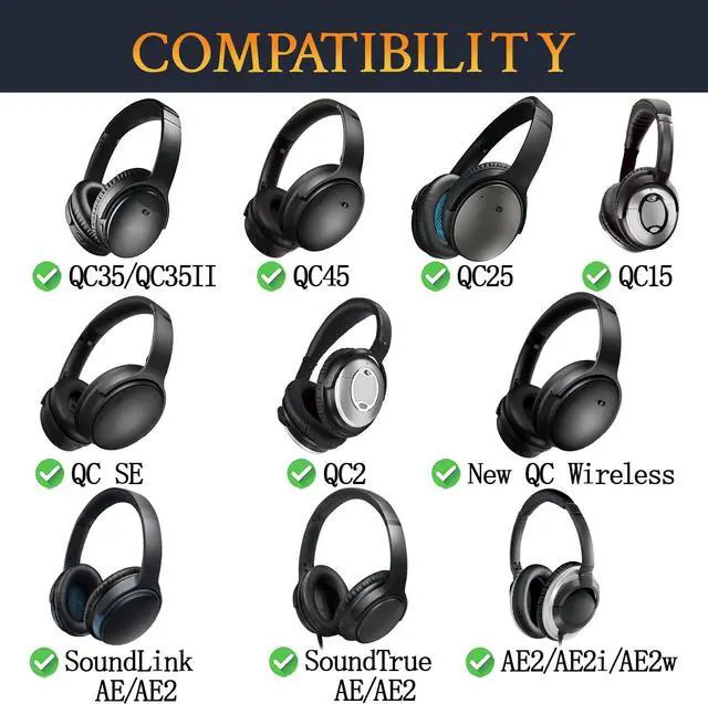Alt view image 2 of 7 - Cooling-Gel Earpads Cushions for  Headphones Replacement Ear Pads for  QuietComfort 15 QC15 QC25 QC2 QC35/Ae2 Ae2i Ae2w/SoundTrue & SoundLink Around-Ear & Around-Ear II - Blue&Black