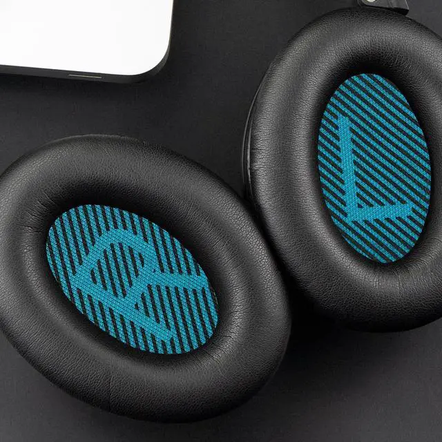Alt view image 7 of 7 - Protein Leather Earpads Cushions for  Headphones Replacement Ear Pads for  QuietComfort 15 QC15 QC25 QC2 QC35/Ae2 Ae2i Ae2w/SoundTrue & SoundLink Around-Ear Series - Black&Blue